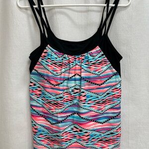 Splashletics Colorful Strappy Tankini, Size L, EUC